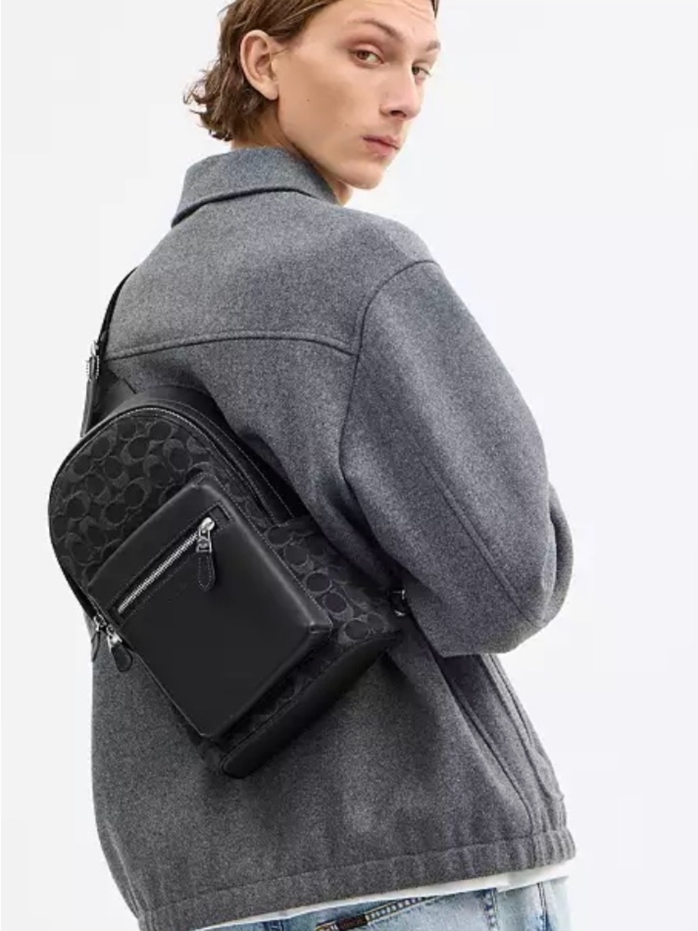 Coach Black Signature Monogram Belt Bag - Picture 2 of 3